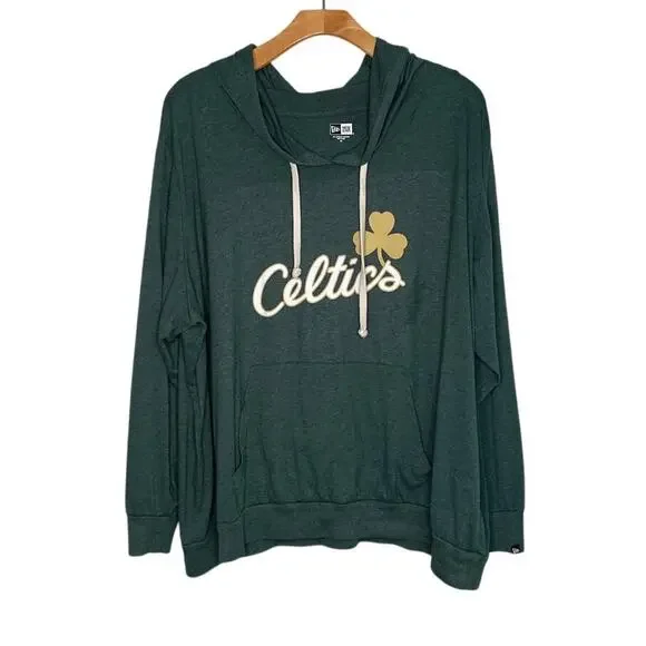 New Era Women’s  Boston Celtics long sleeve hoodie Green size 4X - Picture 2 of 9
